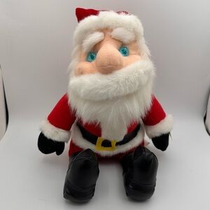 Gemmy Animated Blue Eyes Santa Claus Plush Toy